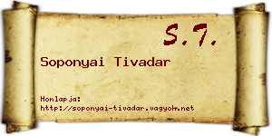 Soponyai Tivadar névjegykártya